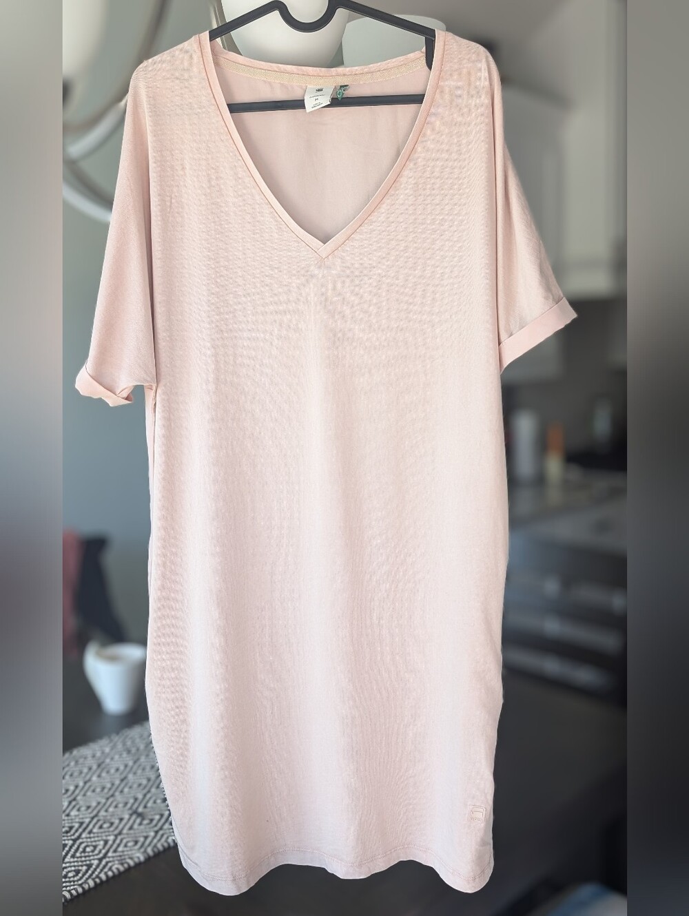 G-star raw Light Pink V-Neck T Shirt Dress M Size